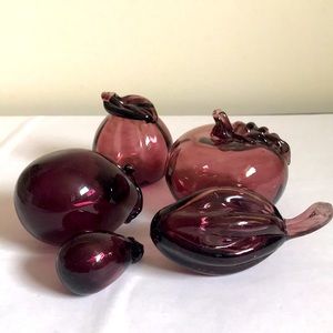 Italian Vintage Purple Glass Fruits